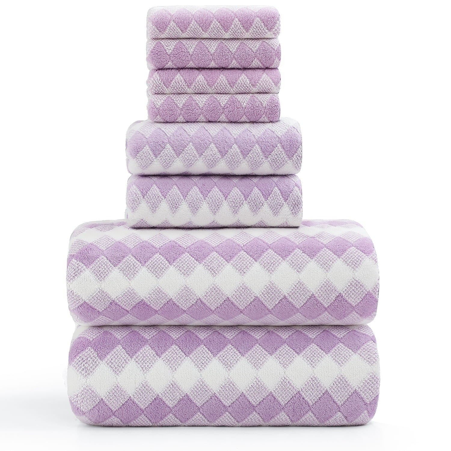 Smuge 8-Piece Extra Large Bath Towel Set - 2 Oversized Towels, 2 Hand Towels, 4 Washcloths | Soft Microfiber, Quick Dry