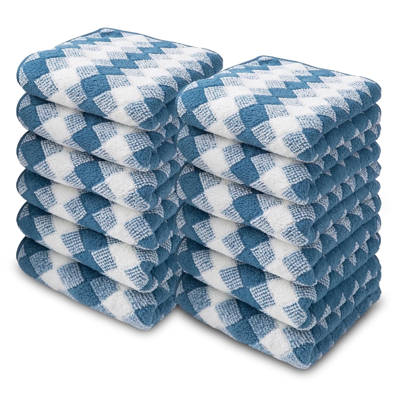 Smuge 12-Pack Washcloth Set - 13"x13", Soft Microfiber | Quick Dry | For Hand, Face & Kitchen Dishes