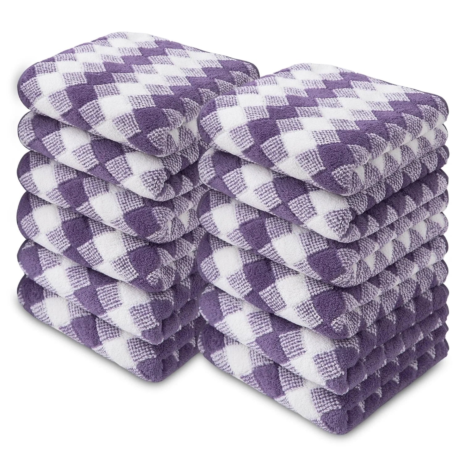 Smuge 12-Pack Washcloth Set - 13"x13", Soft Microfiber | Quick Dry | For Hand, Face & Kitchen Dishes