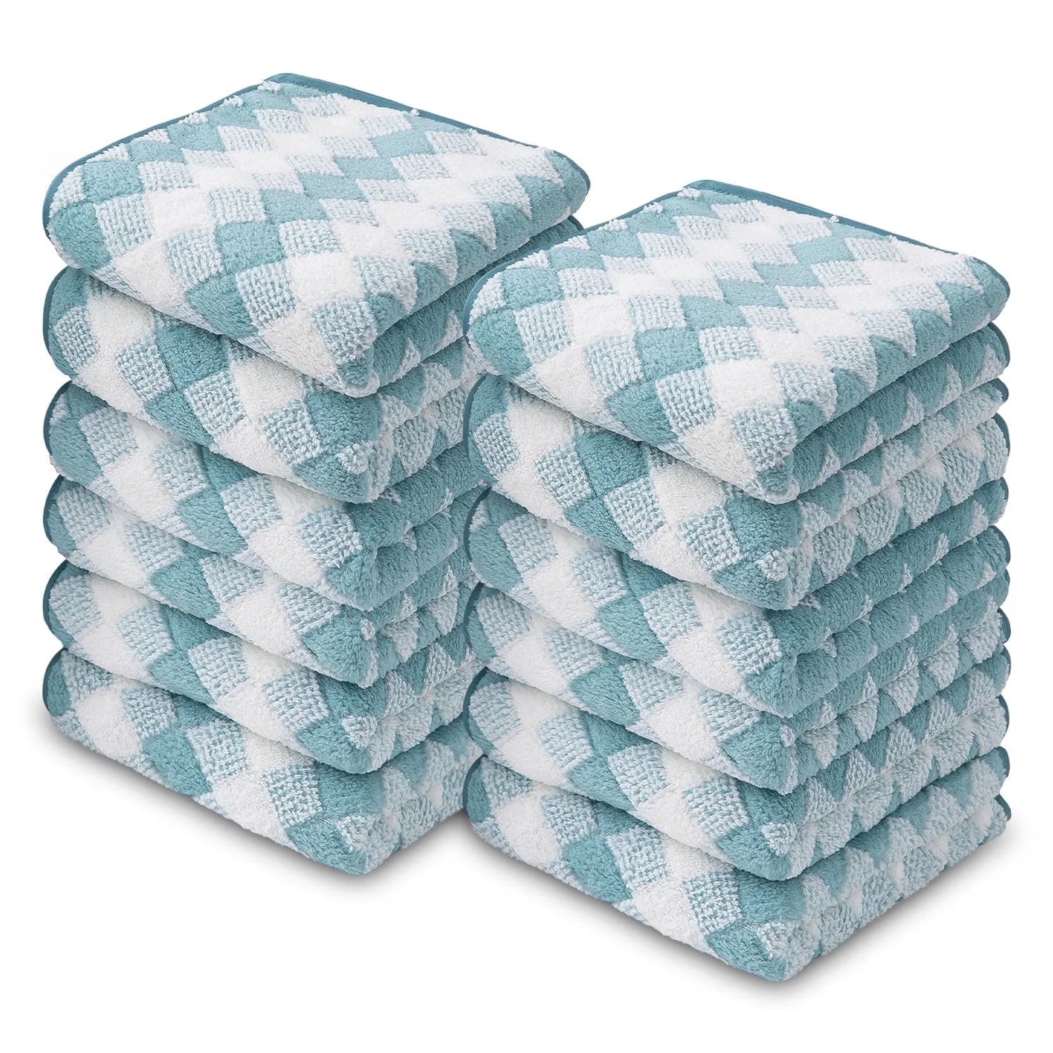 Smuge 12-Pack Washcloth Set - 13"x13", Soft Microfiber | Quick Dry | For Hand, Face & Kitchen Dishes