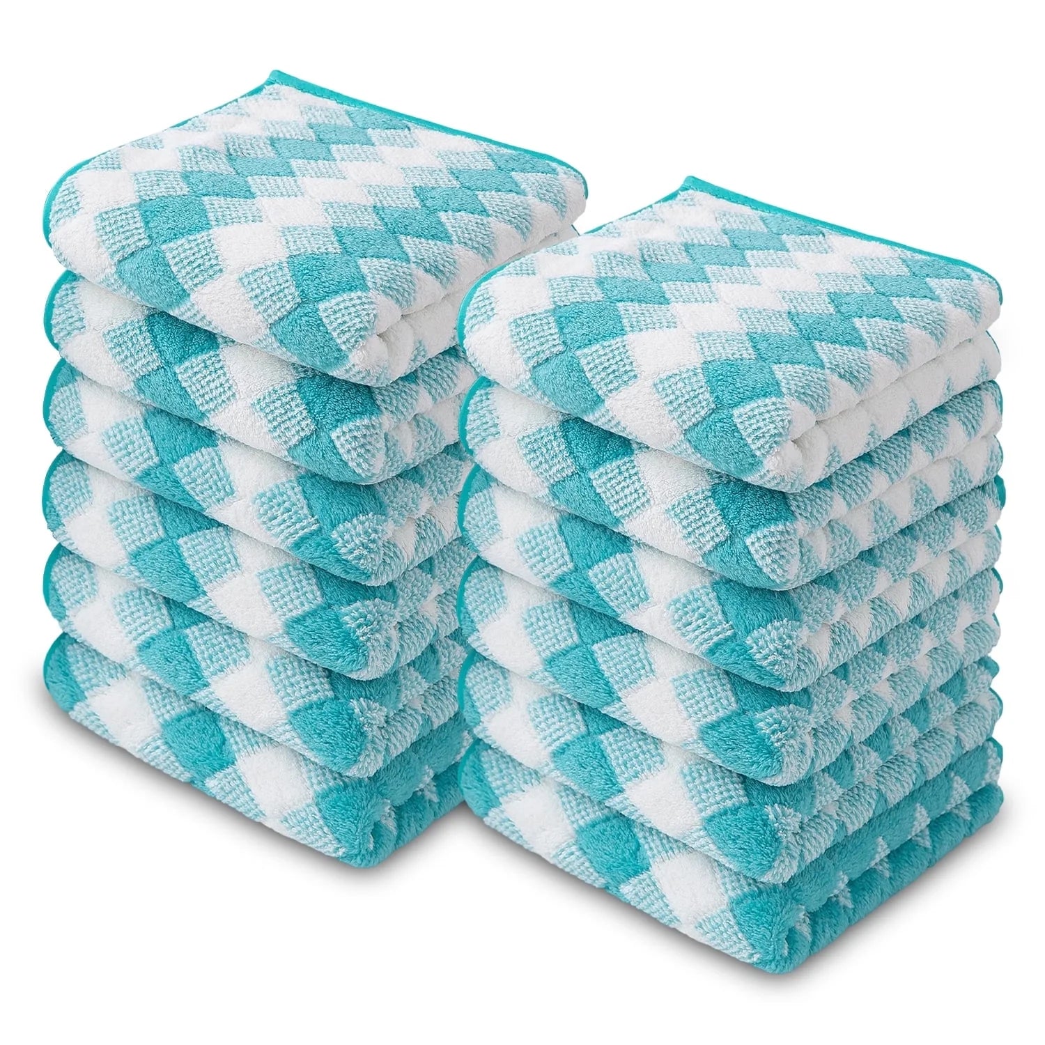 Smuge 12-Pack Washcloth Set - 13"x13", Soft Microfiber | Quick Dry | For Hand, Face & Kitchen Dishes