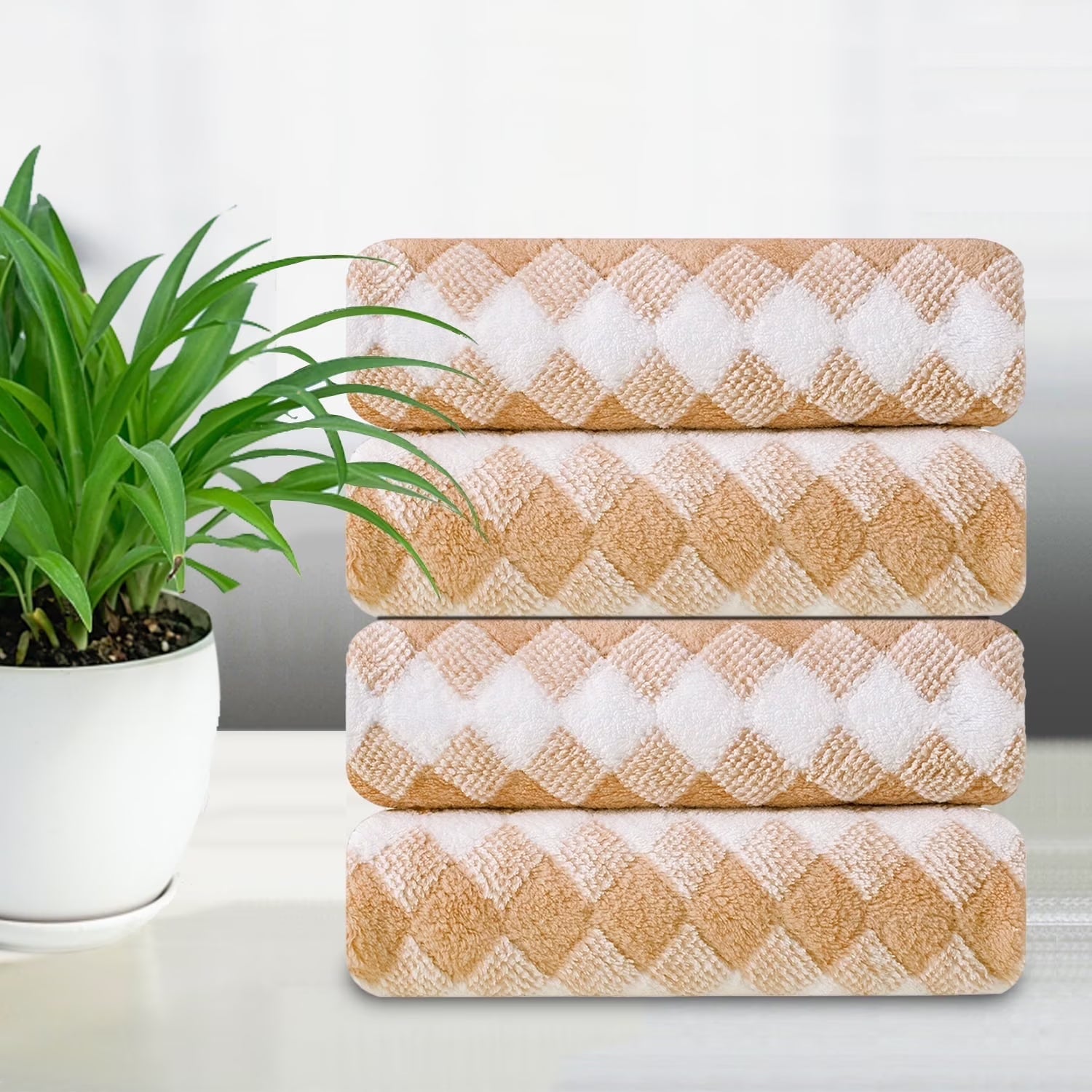 Smuge 4 Pack Hand Towels (16 x 31 in) 600 GSM Ultra Soft Microfiber Thick Cozy Quick Dry Shower Hand Towels for Bathroom Kitchen Spa Hotel Gym