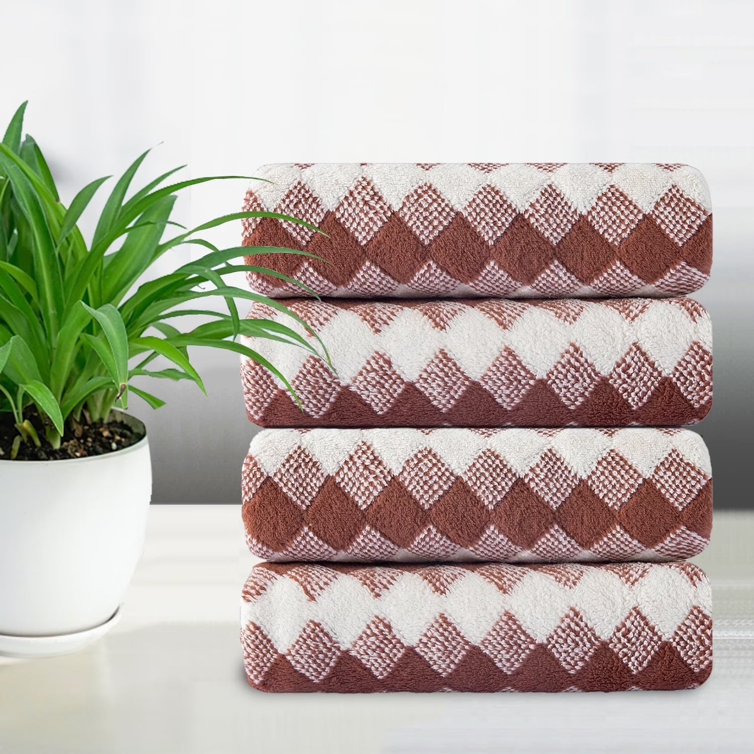 Smuge 4 Pack Hand Towels (16 x 31 in) 600 GSM Ultra Soft Microfiber Thick Cozy Quick Dry Shower Hand Towels for Bathroom Kitchen Spa Hotel Gym