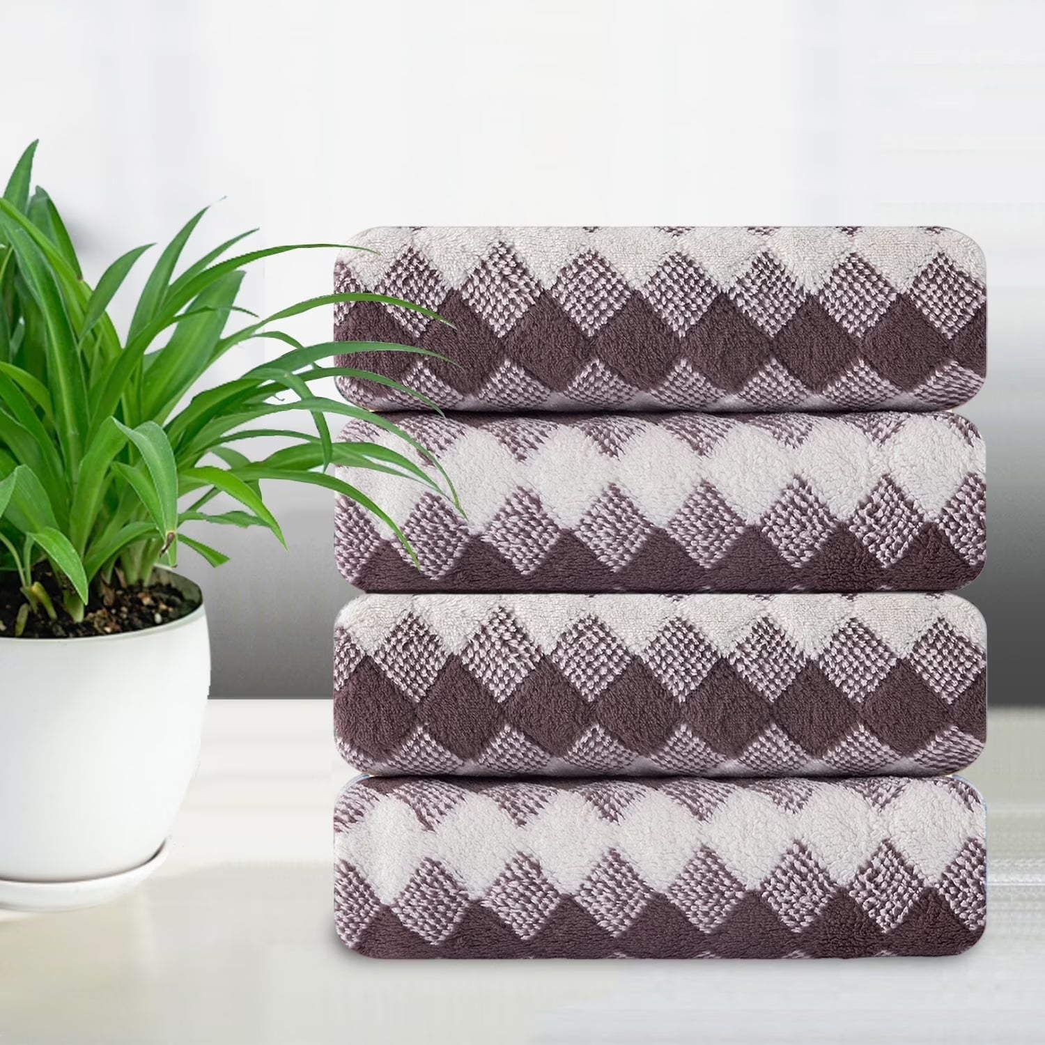 Smuge 4 Pack Hand Towels (16 x 31 in) 600 GSM Ultra Soft Microfiber Thick Cozy Quick Dry Shower Hand Towels for Bathroom Kitchen Spa Hotel Gym