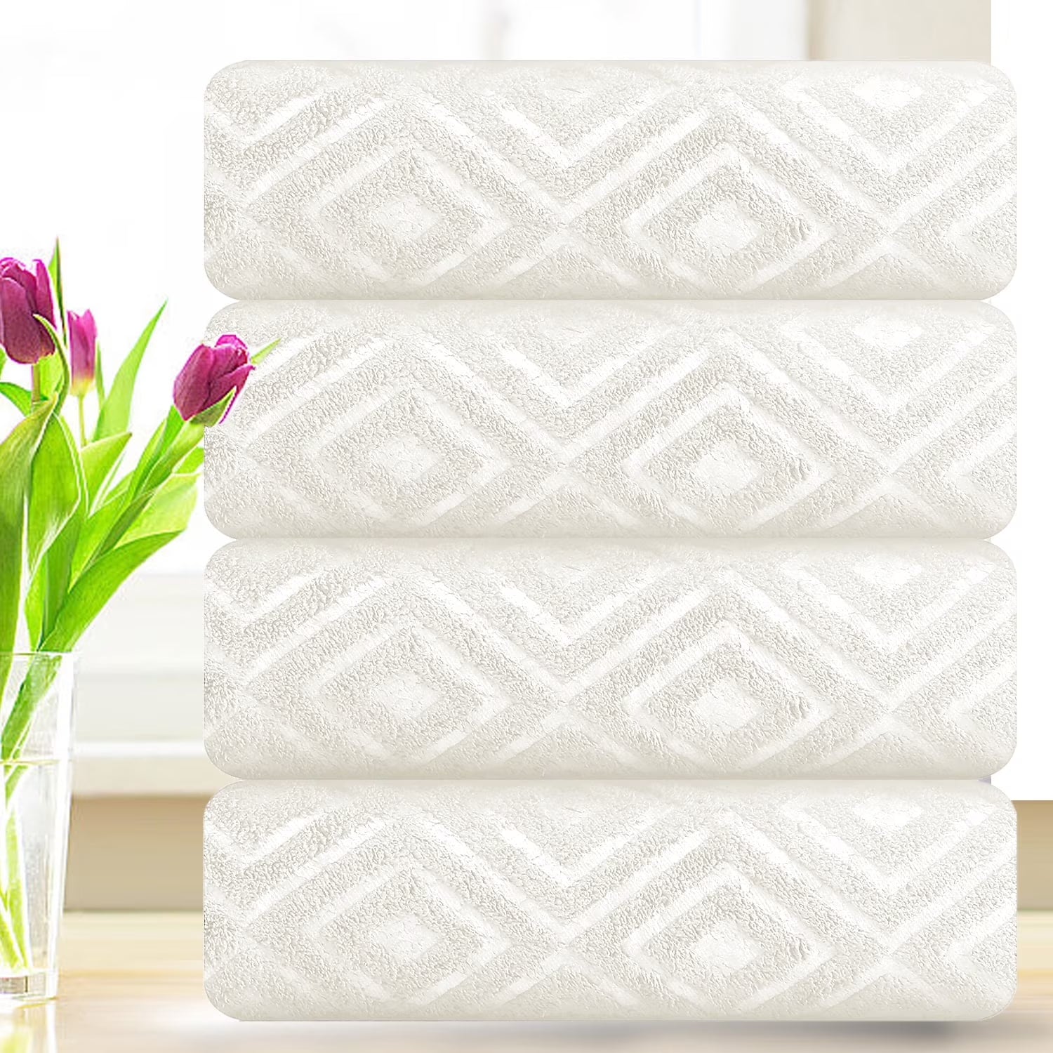 Smuge 4 Pack Oversized Bath Sheet Set - 600 GSM Ultra Soft, 35x70, Hotel Luxurious，for bathroom, kitchen, gyms