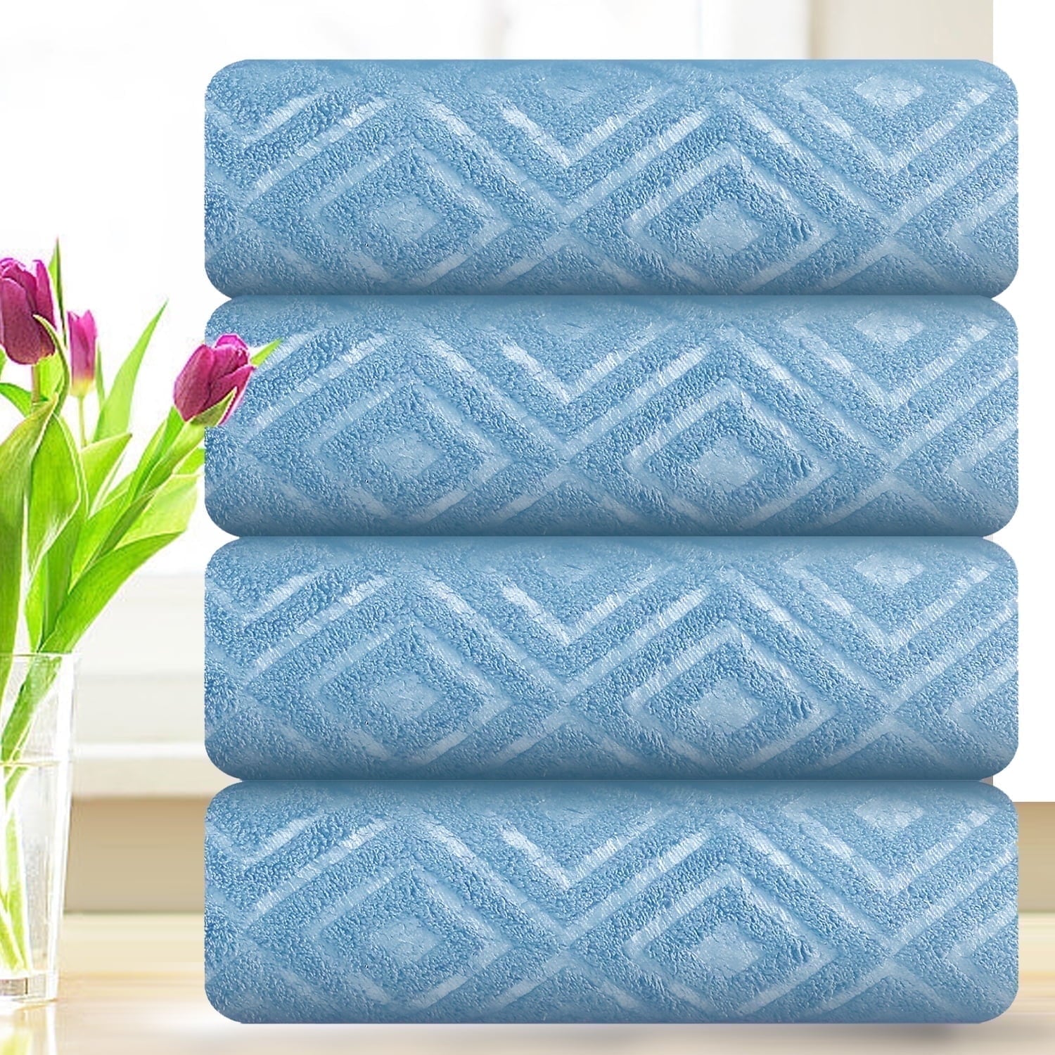 Smuge 4 Pack Oversized Bath Sheet Set - 600 GSM Ultra Soft, 35x70, Hotel Luxurious，for bathroom, kitchen, gyms