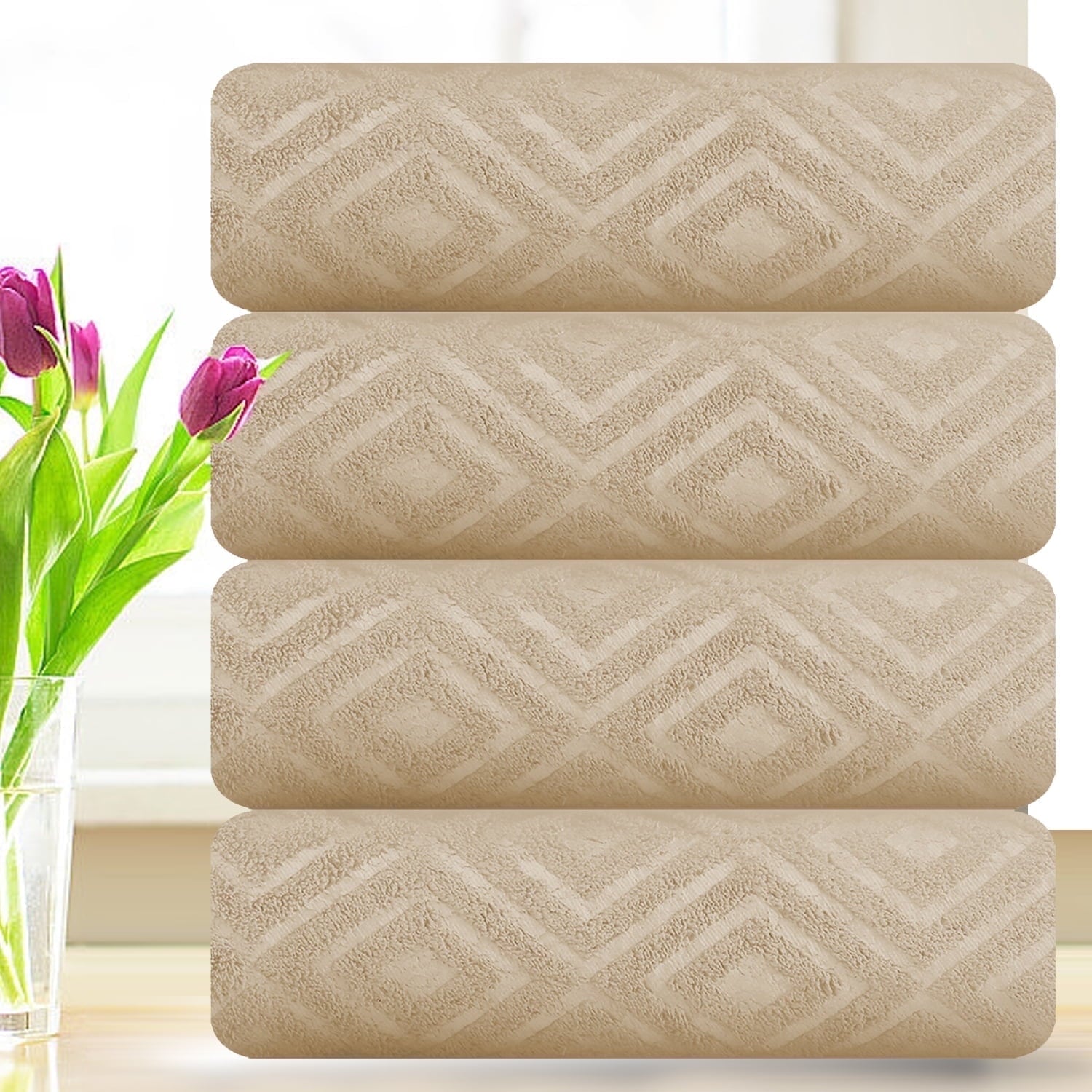 Smuge 4 Pack Oversized Bath Sheet Set - 600 GSM Ultra Soft, 35x70, Hotel Luxurious，for bathroom, kitchen, gyms