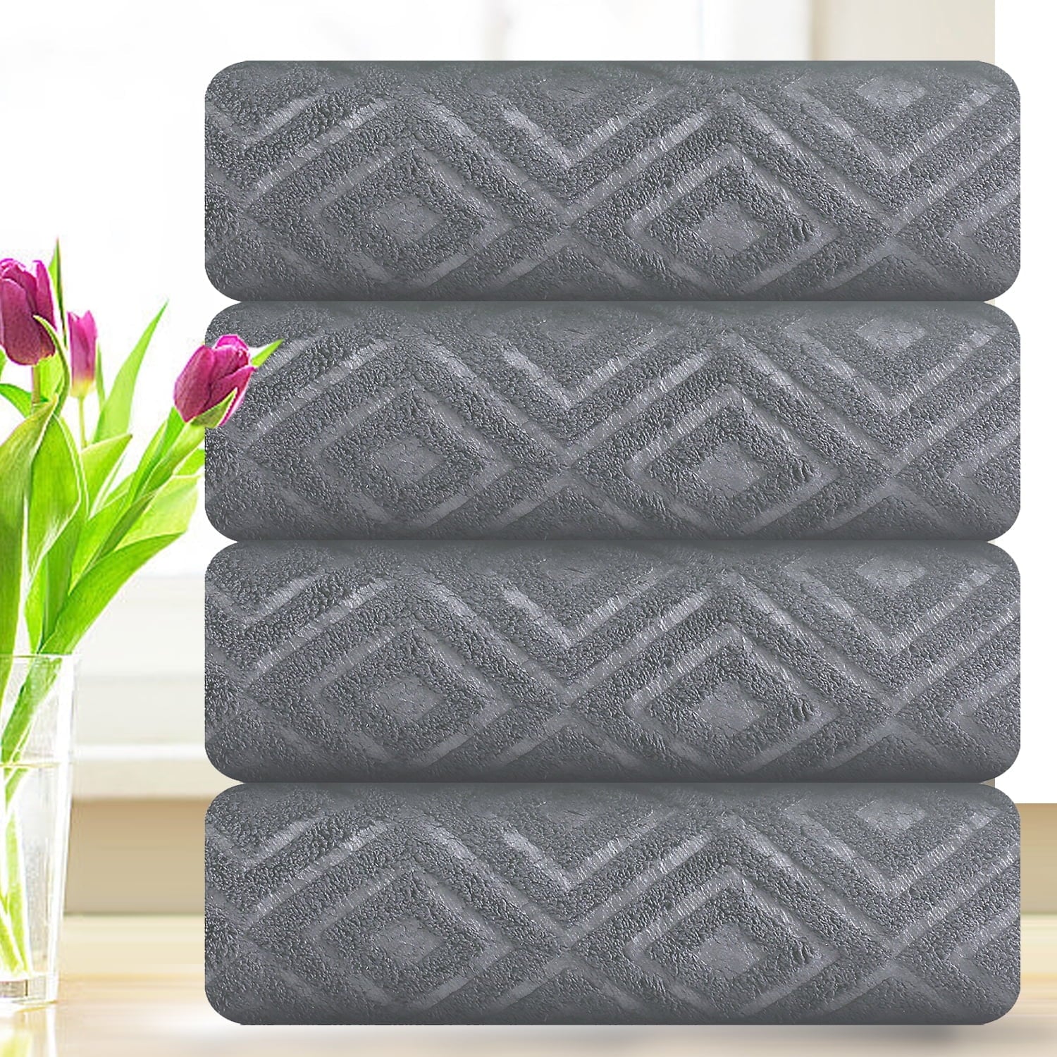 Smuge 4 Pack Oversized Bath Sheet Set - 600 GSM Ultra Soft, 35x70, Hotel Luxurious，for bathroom, kitchen, gyms