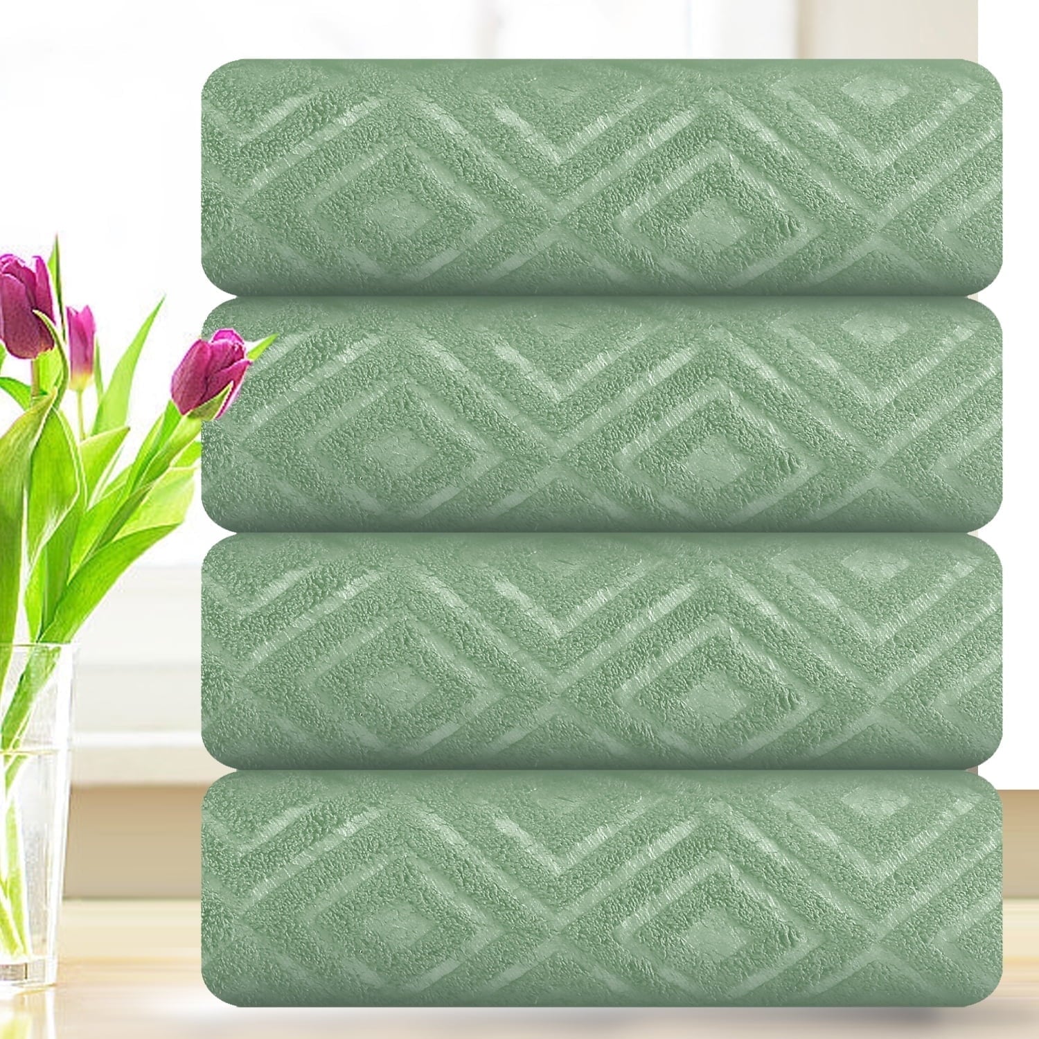Smuge 4 Pack Oversized Bath Sheet Set - 600 GSM Ultra Soft, 35x70, Hotel Luxurious，for bathroom, kitchen, gyms