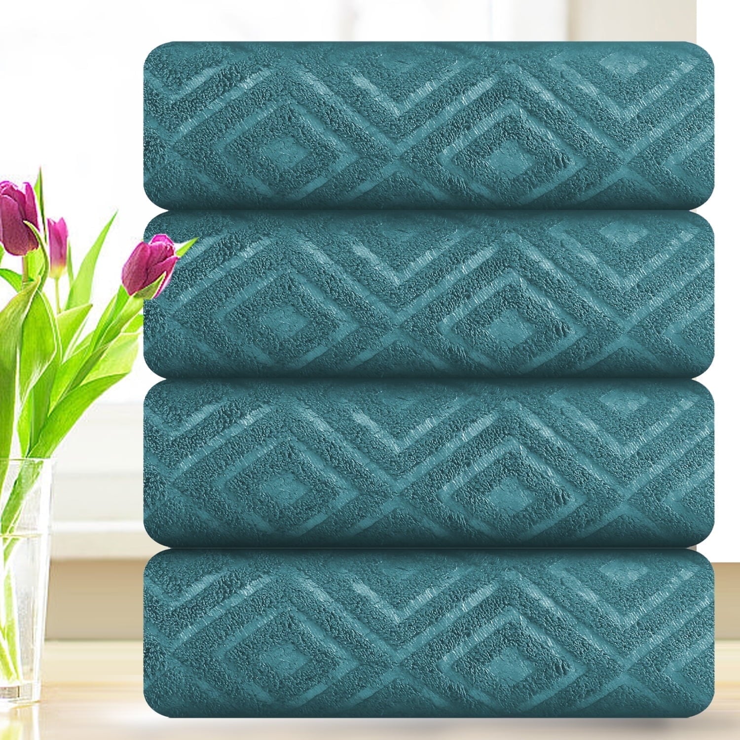 Smuge 4 Pack Oversized Bath Sheet Set - 600 GSM Ultra Soft, 35x70, Hotel Luxurious，for bathroom, kitchen, gyms