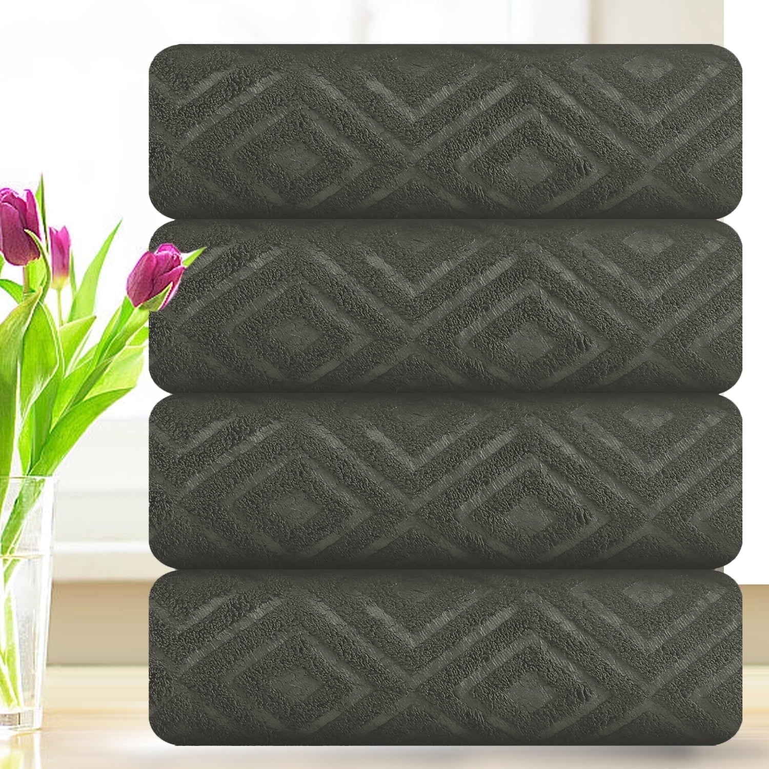 Smuge 4 Pack Oversized Bath Sheet Set - 600 GSM Ultra Soft, 35x70, Hotel Luxurious，for bathroom, kitchen, gyms