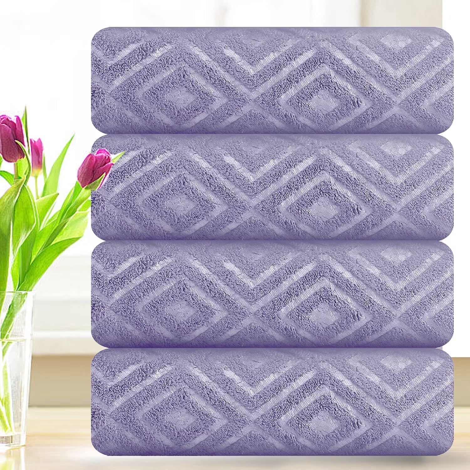 Smuge 4 Pack Oversized Bath Sheet Set - 600 GSM Ultra Soft, 35x70, Hotel Luxurious，for bathroom, kitchen, gyms