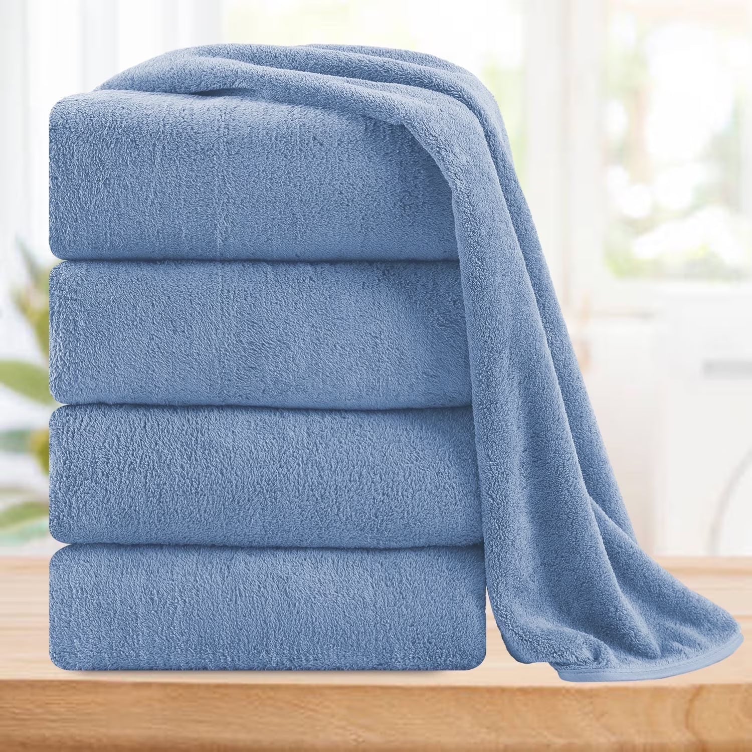 Smuge 4/8 Piece Oversized Bath Towel Set, Microfiber Ultra Soft Plush, 700 GSM Highly Absorbent Quick Dry Luxurious Bath Sheets Towels for Bathroom Hotel