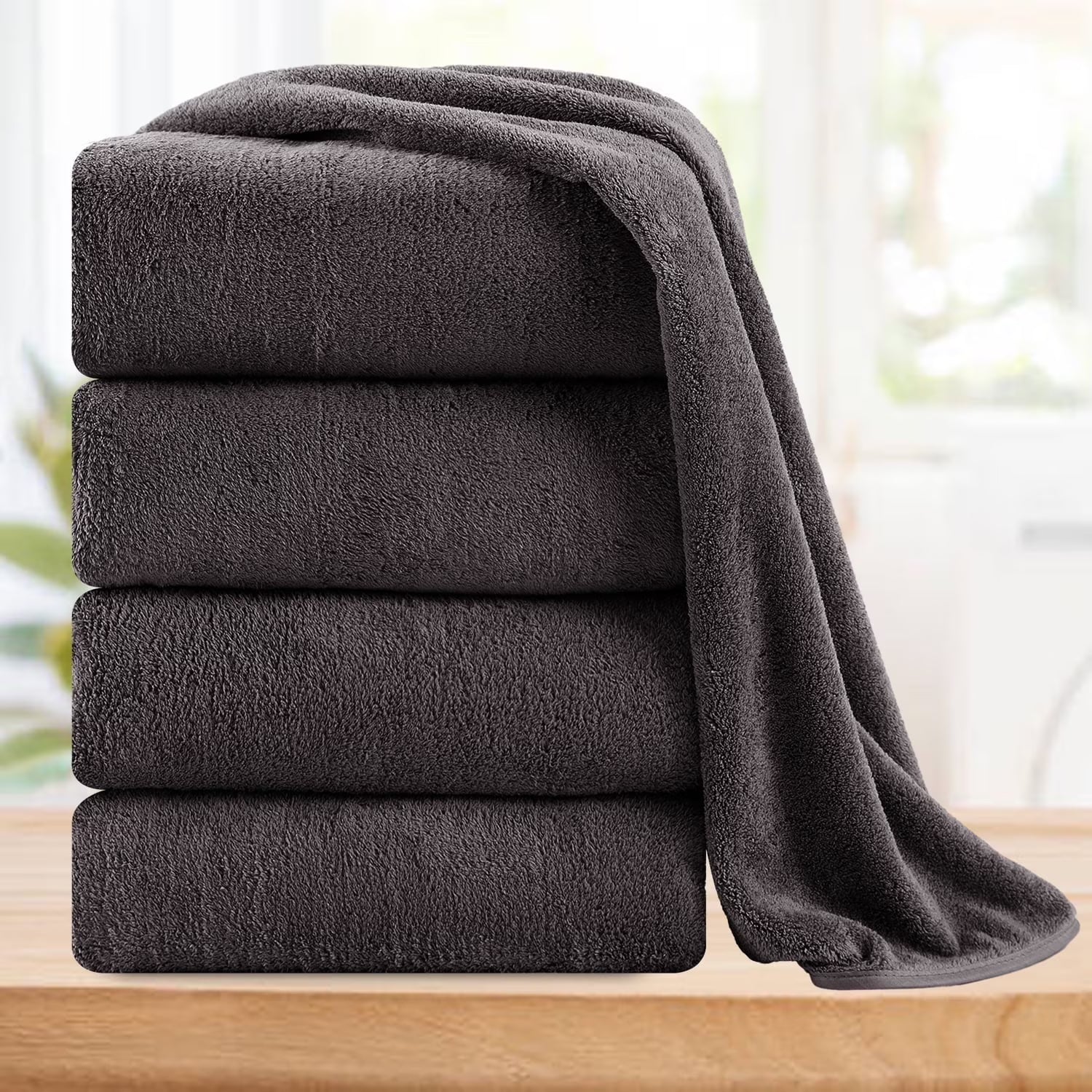 Smuge 4/8 Piece Oversized Bath Towel Set, Microfiber Ultra Soft Plush, 700 GSM Highly Absorbent Quick Dry Luxurious Bath Sheets Towels for Bathroom Hotel
