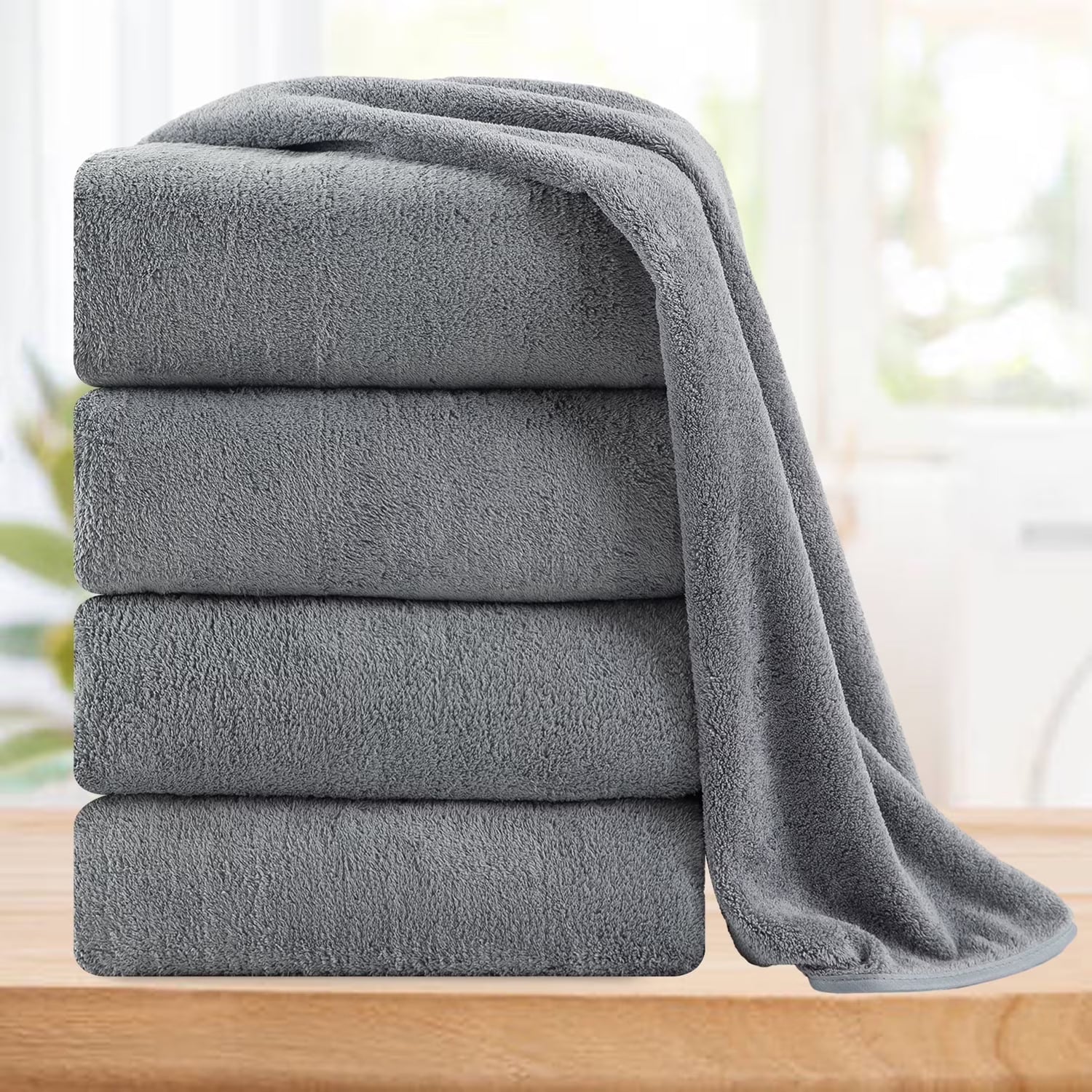 Smuge 4/8 Piece Oversized Bath Towel Set, Microfiber Ultra Soft Plush, 700 GSM Highly Absorbent Quick Dry Luxurious Bath Sheets Towels for Bathroom Hotel