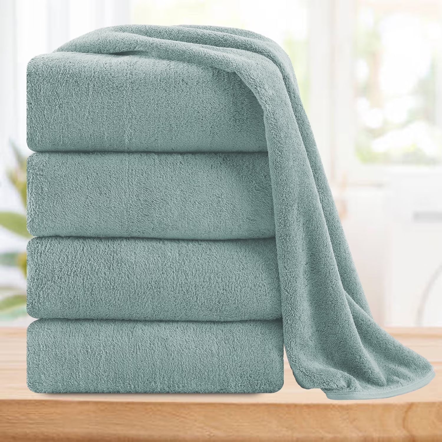 Smuge 4/8 Piece Oversized Bath Towel Set, Microfiber Ultra Soft Plush, 700 GSM Highly Absorbent Quick Dry Luxurious Bath Sheets Towels for Bathroom Hotel
