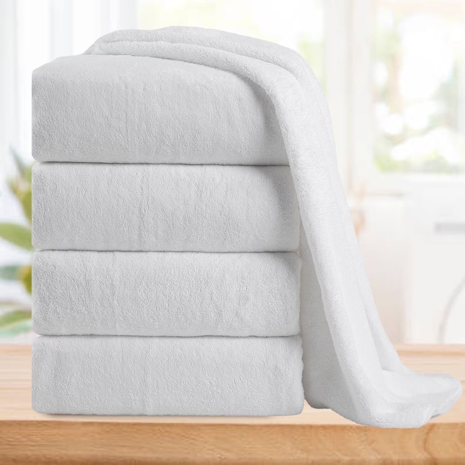 Smuge 4/8 Piece Oversized Bath Towel Set, Microfiber Ultra Soft Plush, 700 GSM Highly Absorbent Quick Dry Luxurious Bath Sheets Towels for Bathroom Hotel