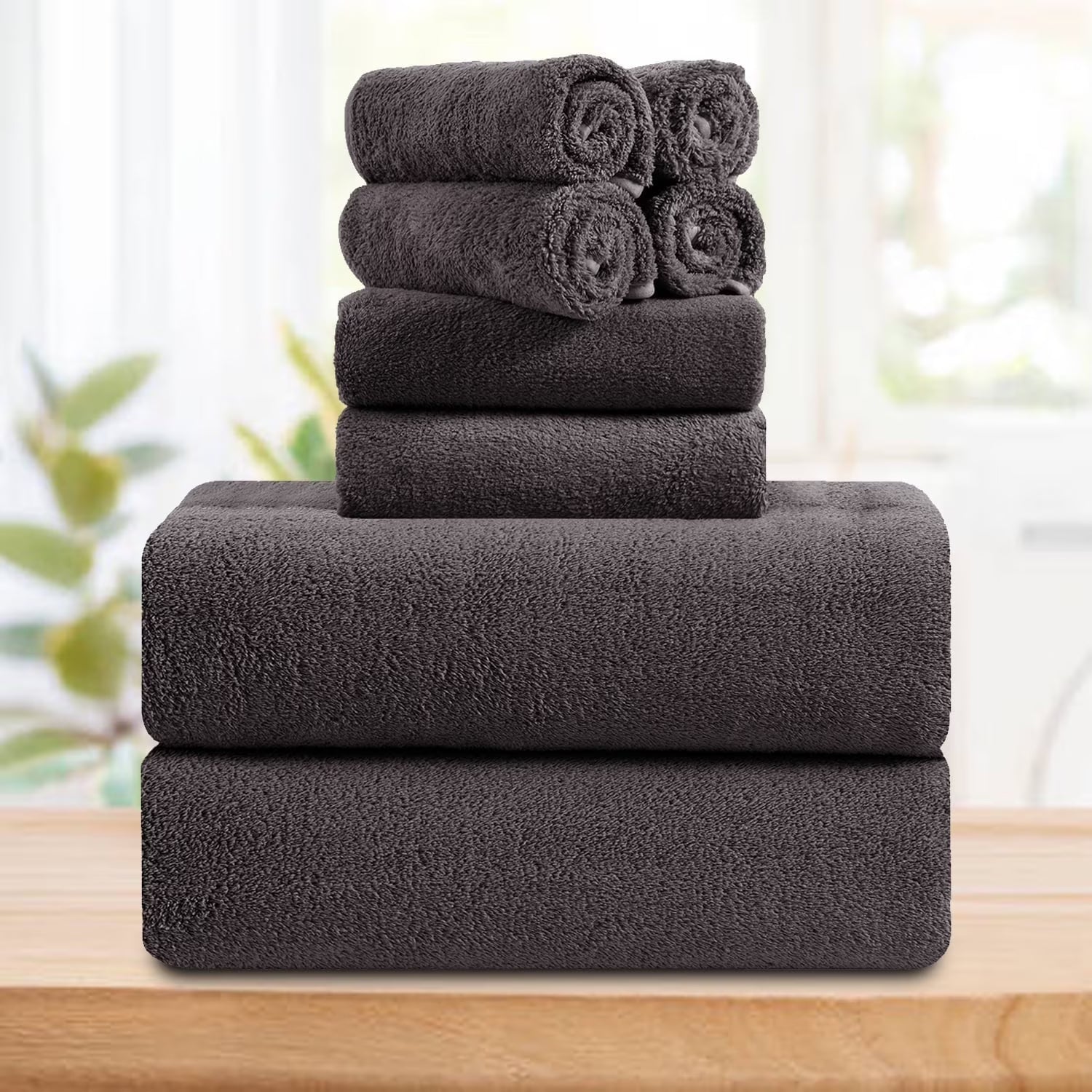 Smuge 4/8 Piece Oversized Bath Towel Set, Microfiber Ultra Soft Plush, 700 GSM Highly Absorbent Quick Dry Luxurious Bath Sheets Towels for Bathroom Hotel