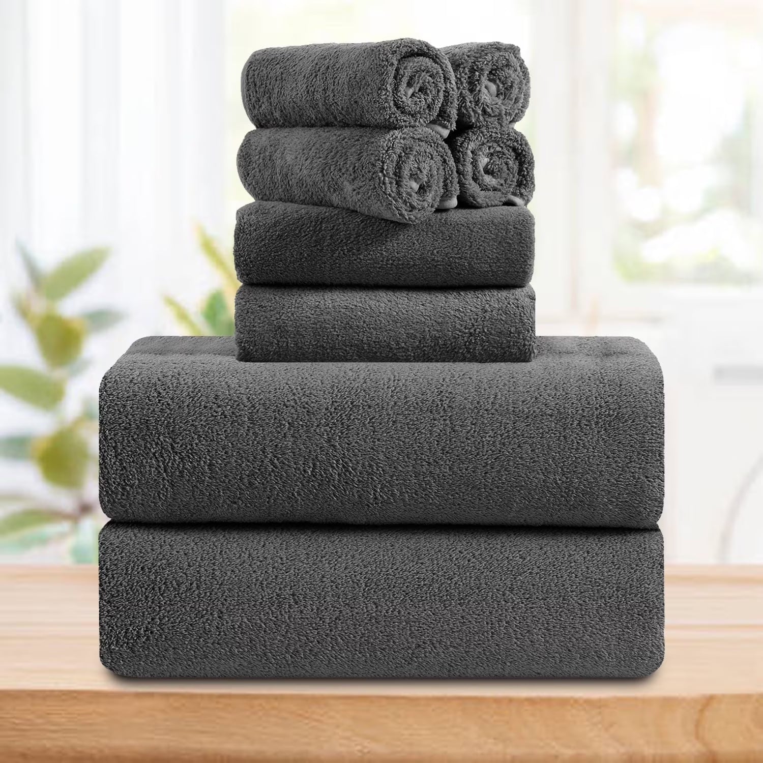Smuge 4/8 Piece Oversized Bath Towel Set, Microfiber Ultra Soft Plush, 700 GSM Highly Absorbent Quick Dry Luxurious Bath Sheets Towels for Bathroom Hotel