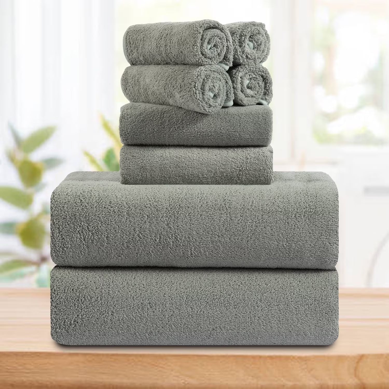 Smuge 4/8 Piece Oversized Bath Towel Set, Microfiber Ultra Soft Plush, 700 GSM Highly Absorbent Quick Dry Luxurious Bath Sheets Towels for Bathroom Hotel