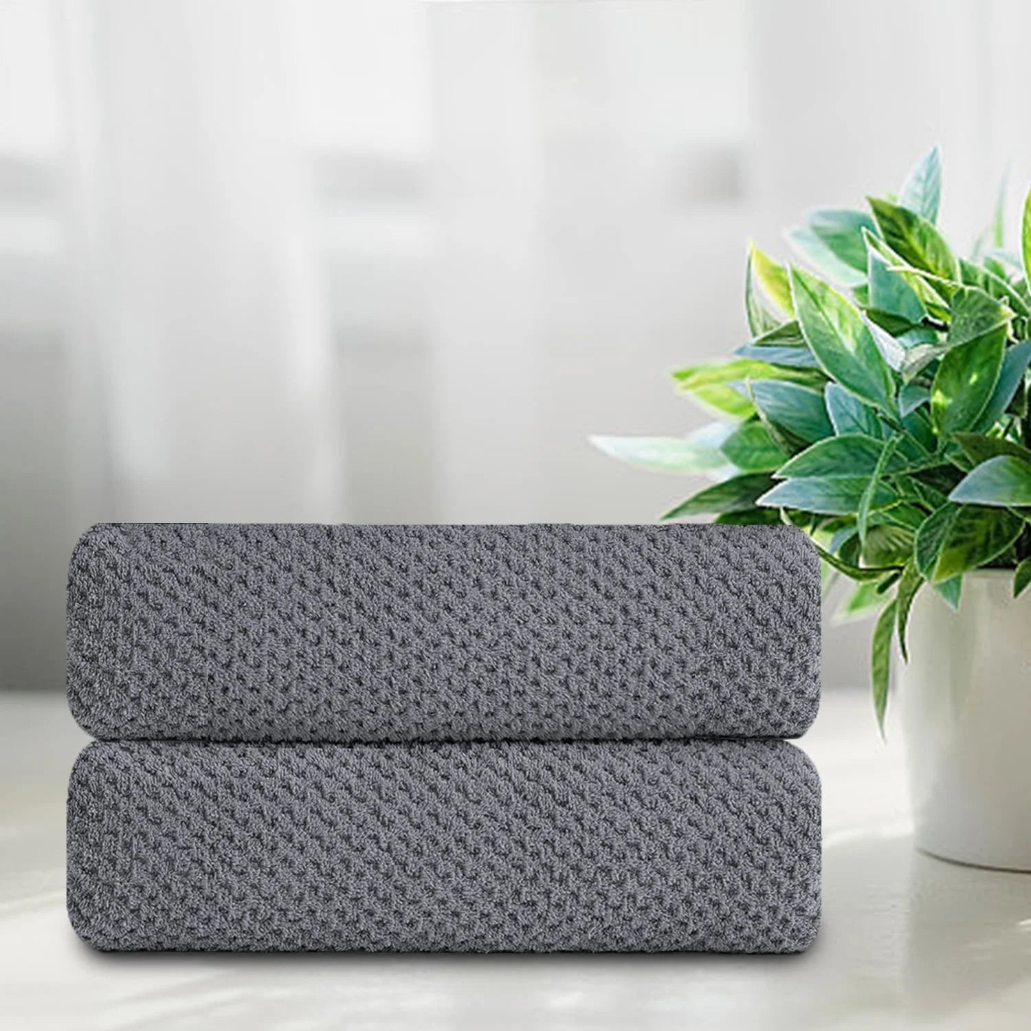 Smuge 2-Pack Oversized Bath Sheet Set - 35x70 Inches, Microfiber | Ultra Soft Plush, Highly Absorbent, Luxurious