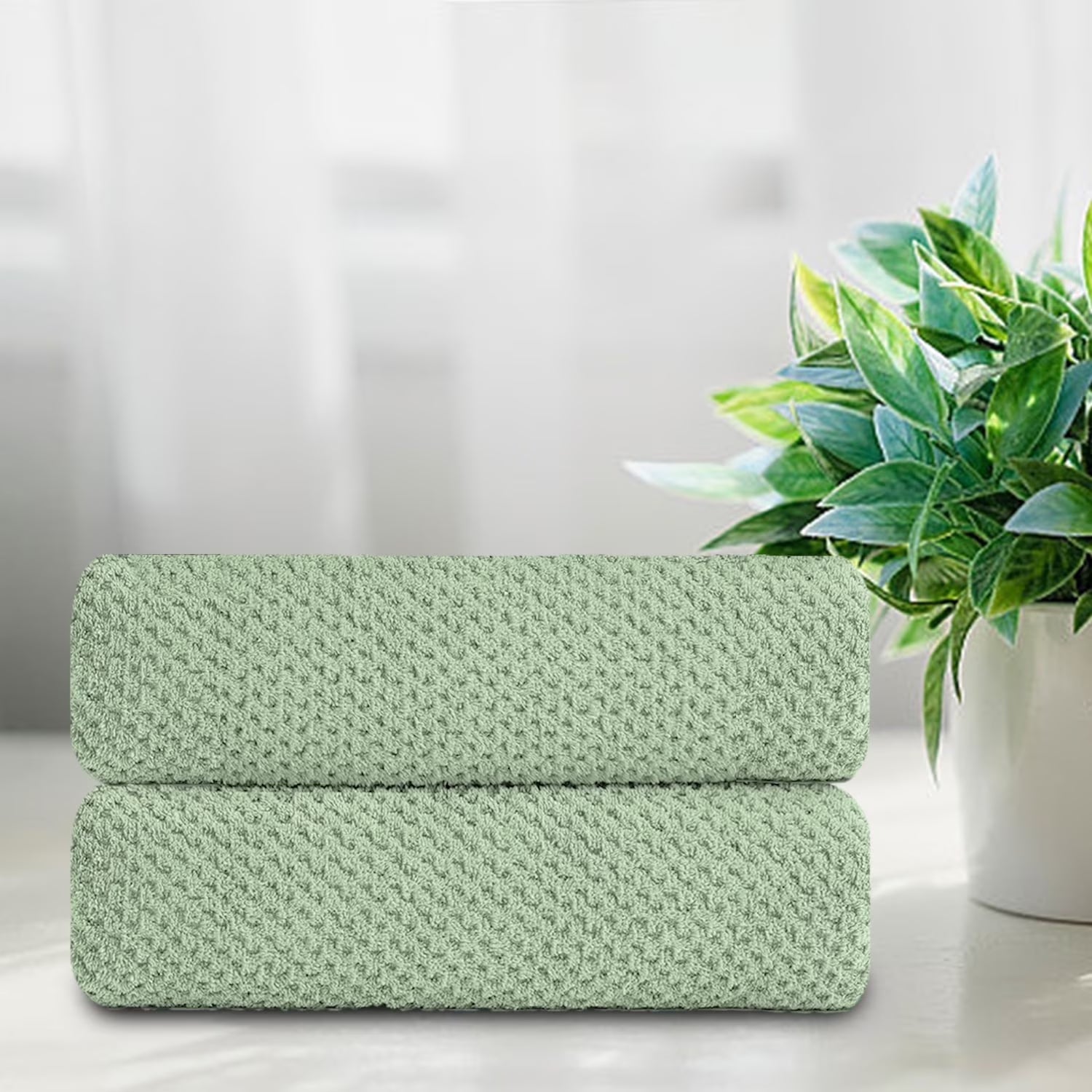 Smuge 2 Pack Large Bath Towel Set 35 x 70 Inches, Microfiber Ultra Soft Plush, Highly Absorbent Quick Dry Luxurious Oversized Bath Sheets Towels