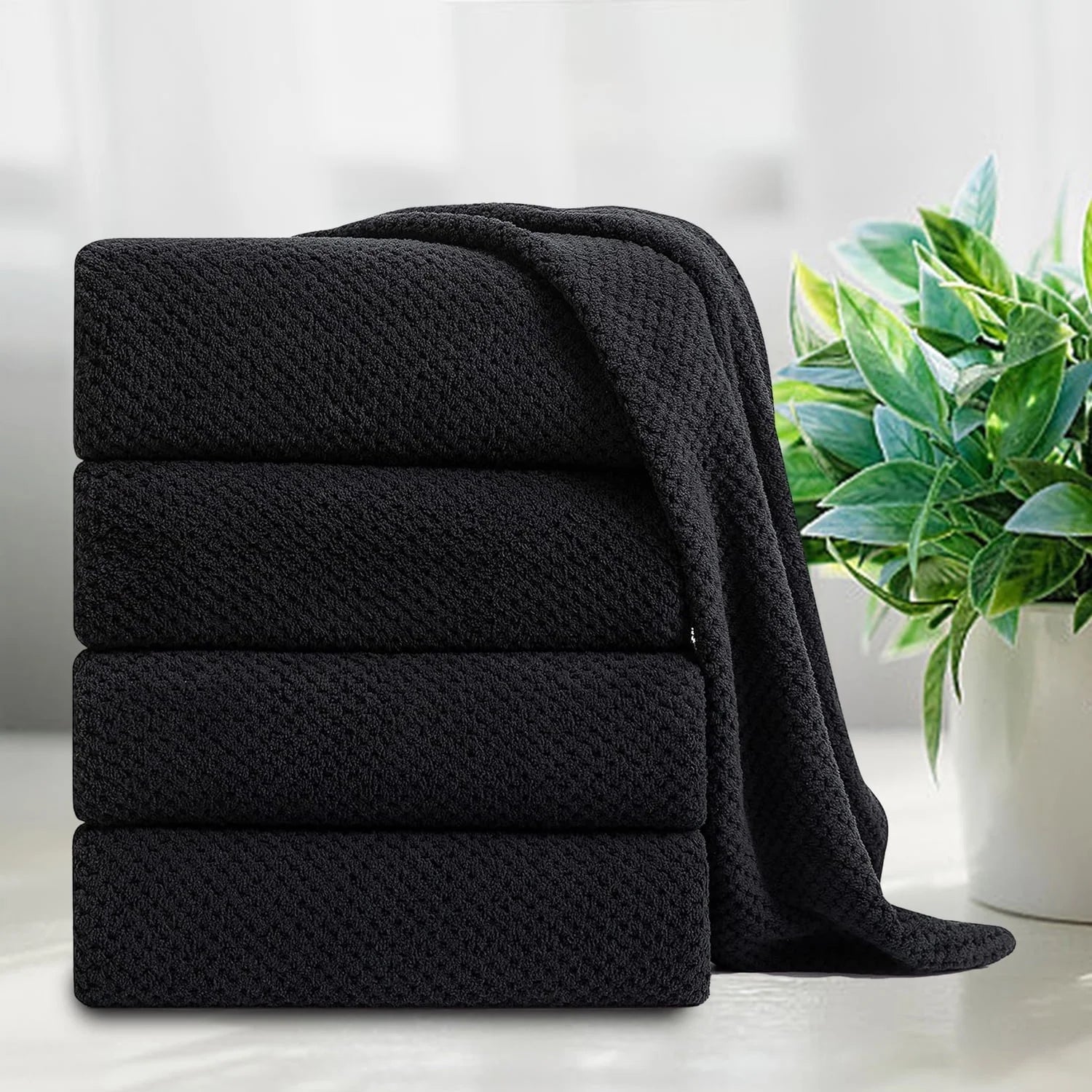 Smuge 4-Pack Extra Large Bath Towel Set - 35x70 Inches, 600 GSM | Ultra Soft | For Bathroom, Kitchen, Spa, Hotel, Gym