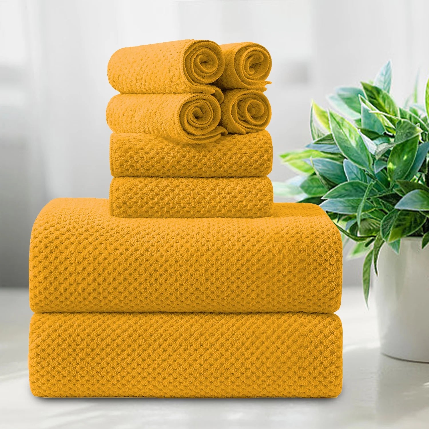 Smuge 8-Piece Bath Towel Set - 2 Oversized Bath Towels, 2 Hand Towels, 4 Washcloths | Soft Microfiber, Quick Dry